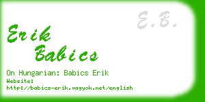 erik babics business card